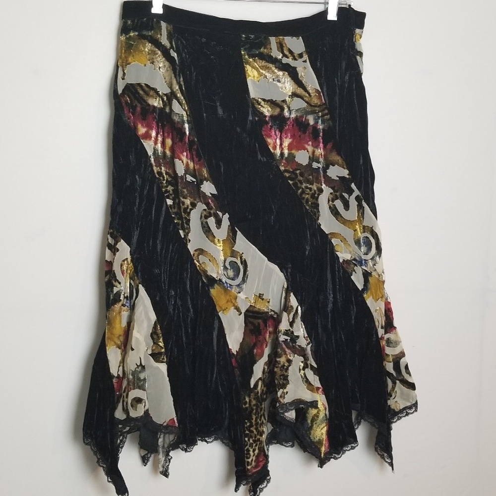Alberto Makali 12 velvet pattern lined skirt